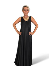 ROBE À LONGUES BRETELLES EN SATIN