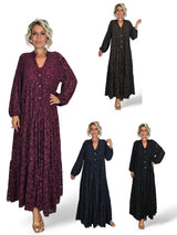 Abito lungo in pizzo stile Mao di Jot