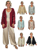 Grobstrickjacke mit Pailletten