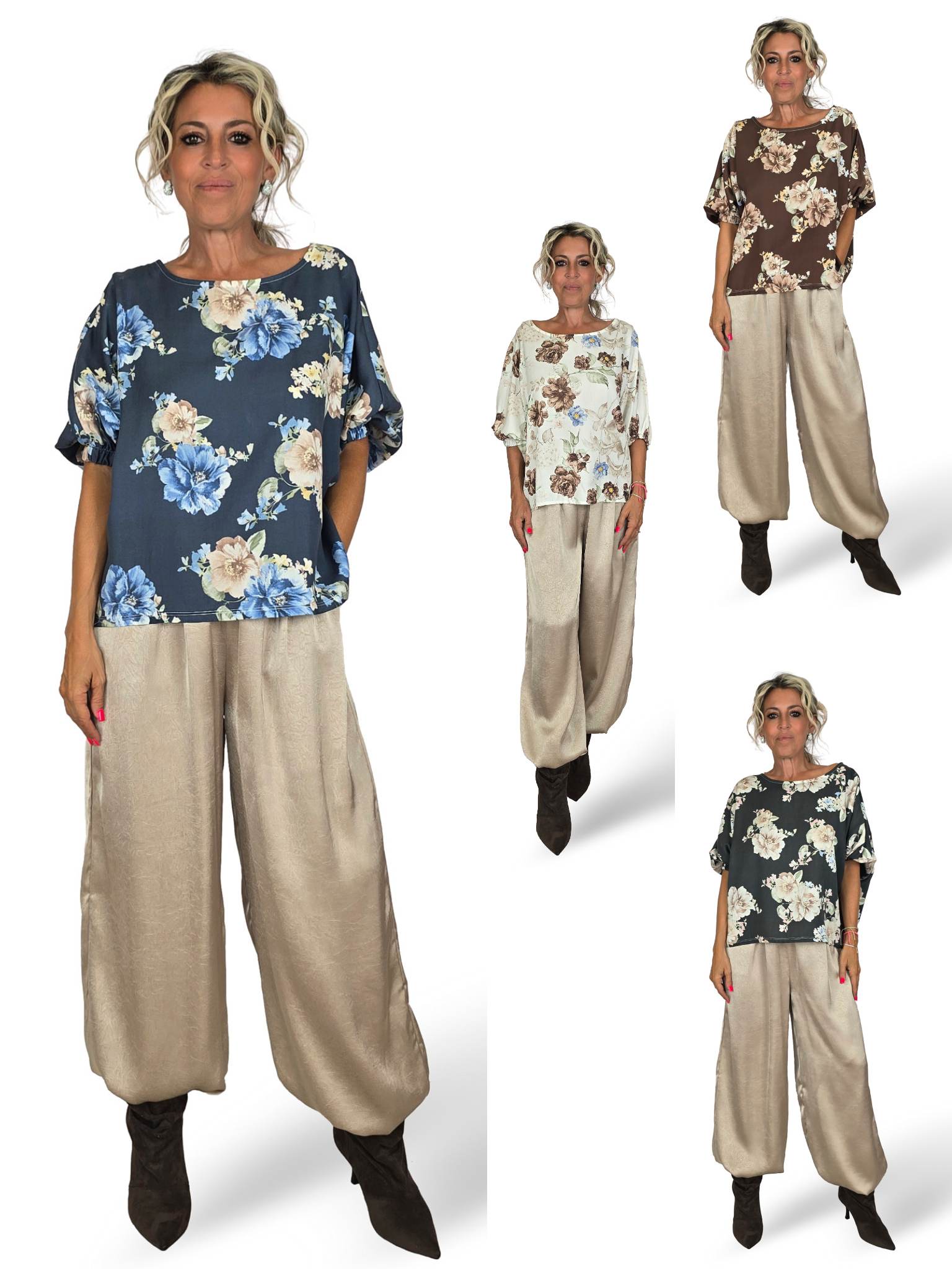 Bluse aus Tencel mit Blumenmuster