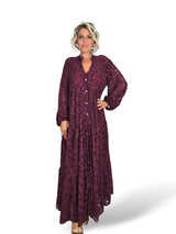 Abito lungo in pizzo stile Mao di Jot