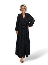 Abito lungo in pizzo stile Mao di Jot