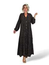 Abito lungo in pizzo stile Mao di Jot