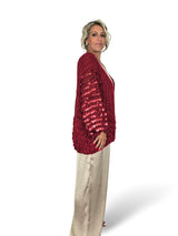 Grobstrickjacke mit Pailletten