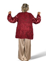 Grobstrickjacke mit Pailletten