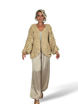 Grobstrickjacke mit Pailletten