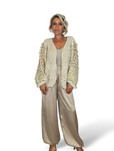 Grobstrickjacke mit Pailletten