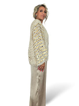 Grobstrickjacke mit Pailletten
