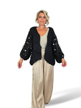 Grobstrickjacke mit Pailletten