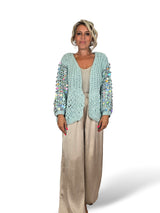 Grobstrickjacke mit Pailletten
