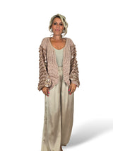 Grobstrickjacke mit Pailletten