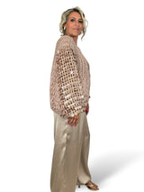 Grobstrickjacke mit Pailletten