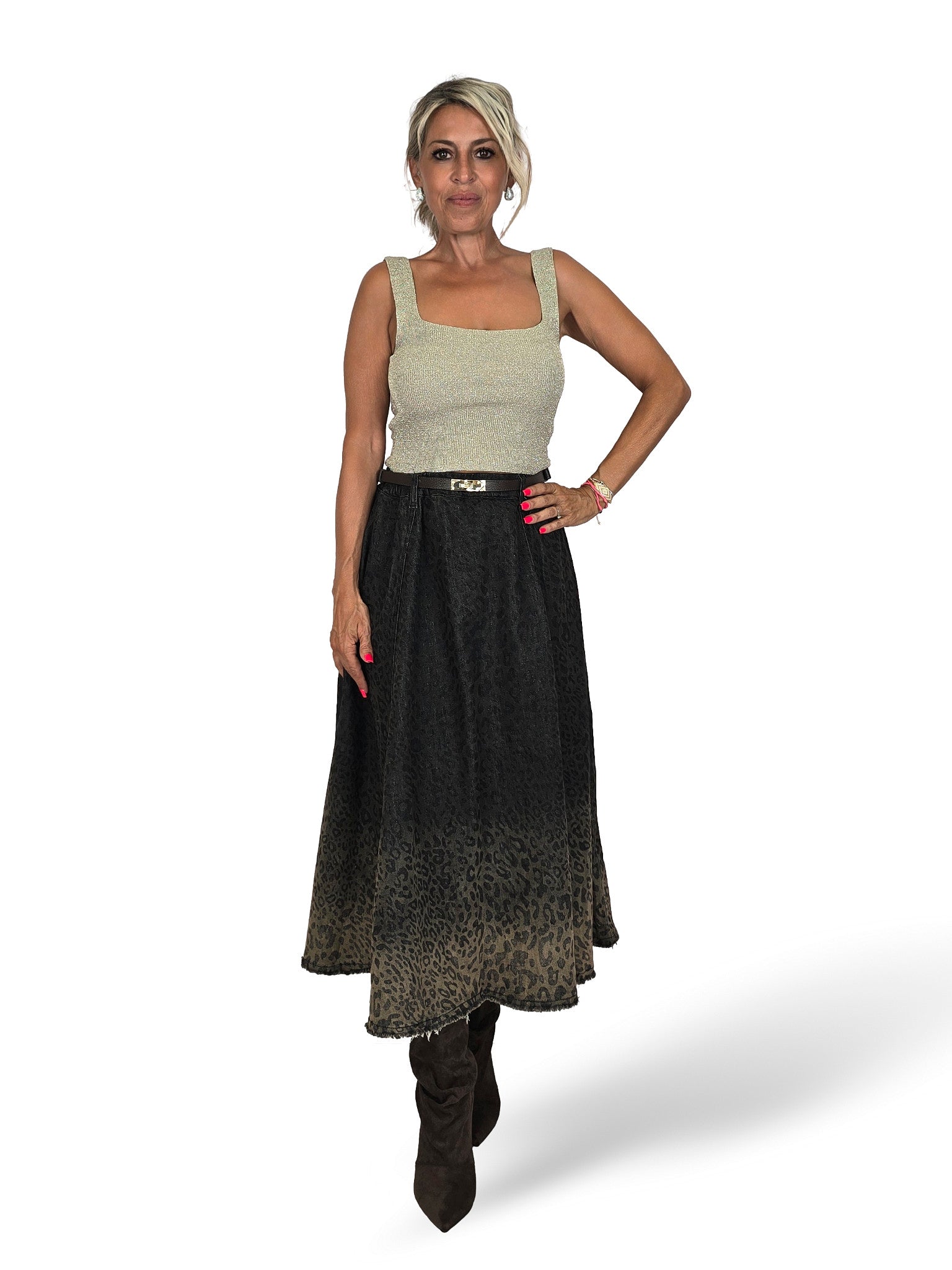 FALDA DENIM ANIMAL PRINT