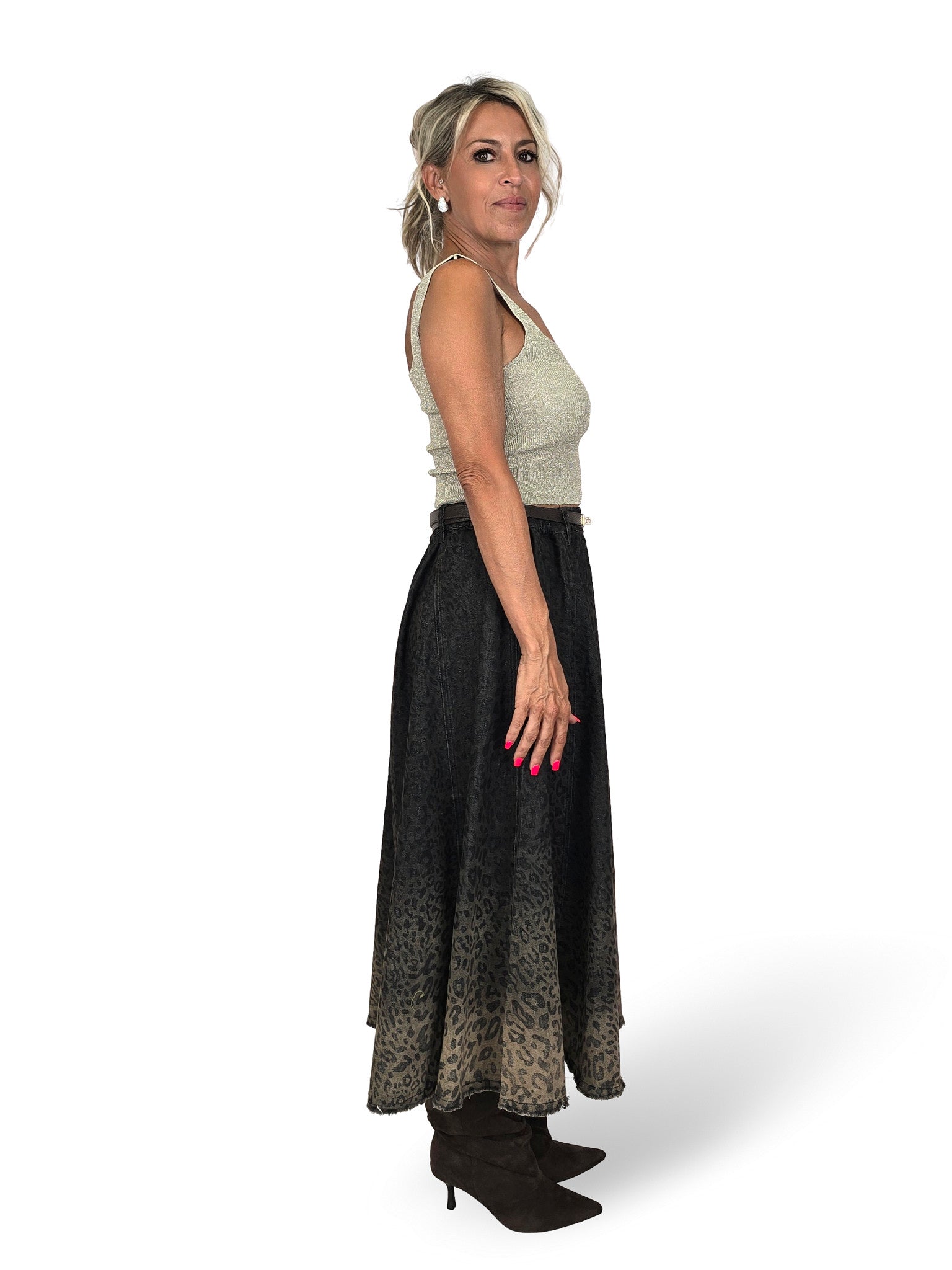 FALDA DENIM ANIMAL PRINT