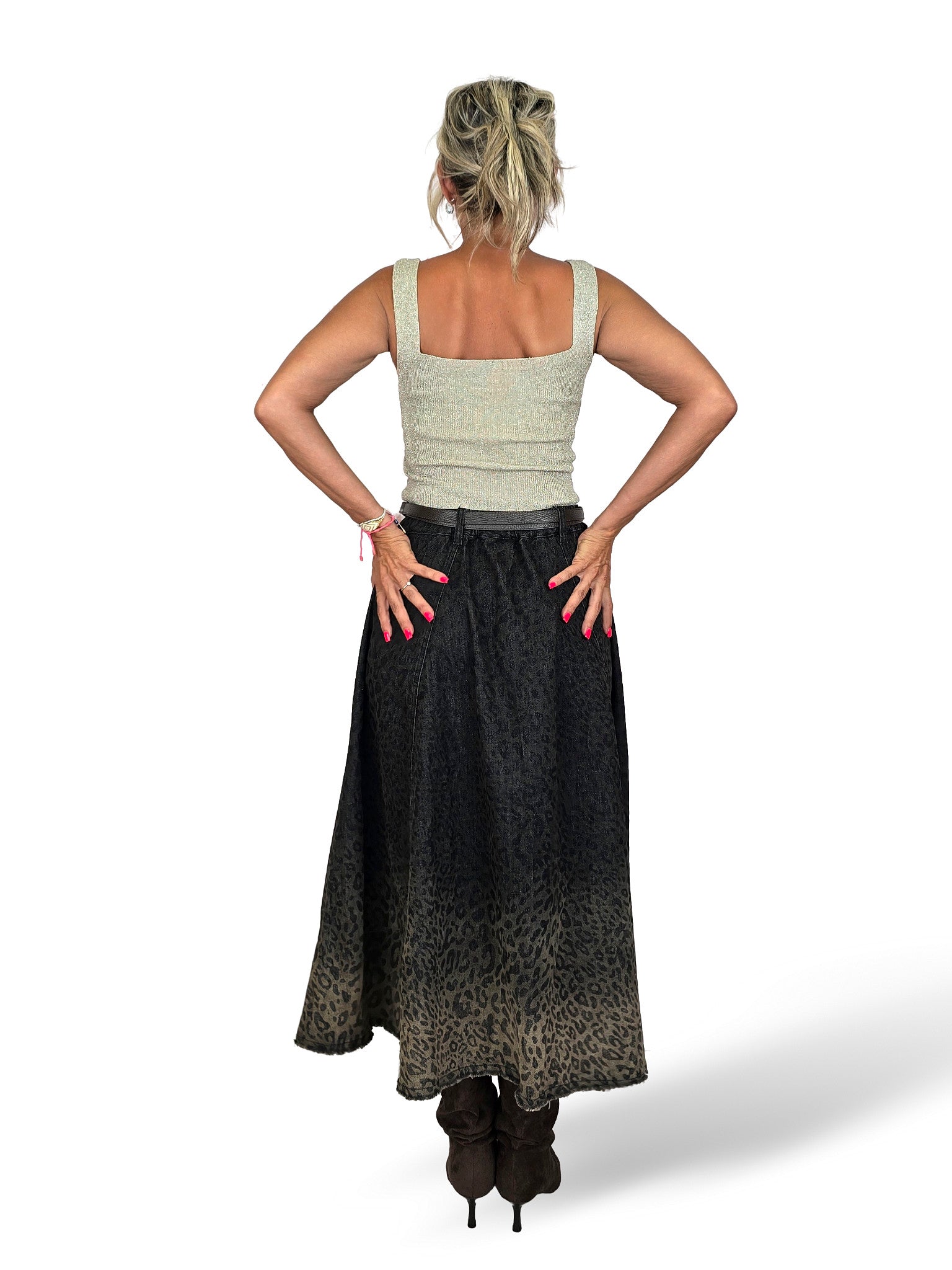 FALDA DENIM ANIMAL PRINT
