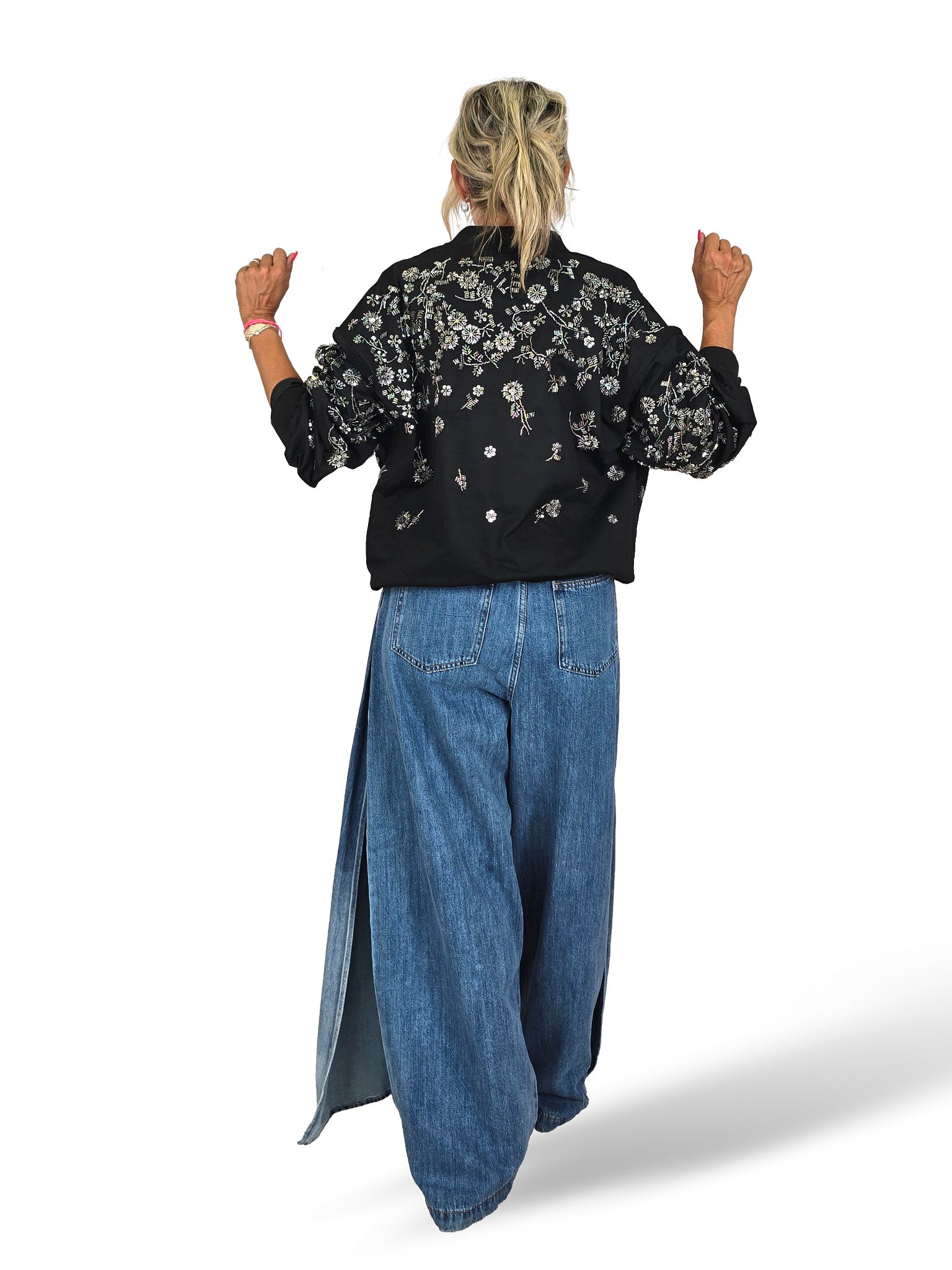MAXI BOMBER FLOR LENTEJUELAS
