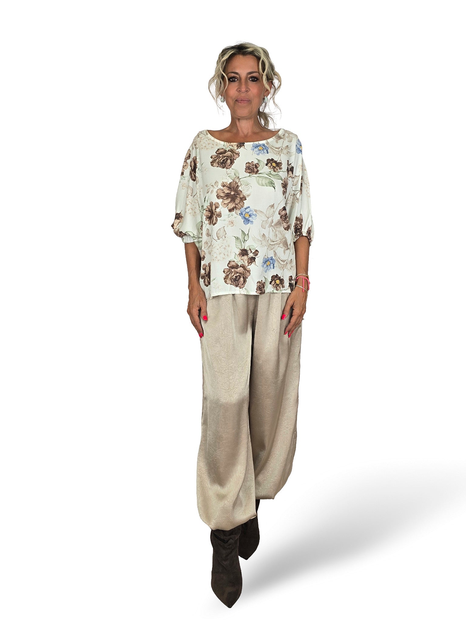 Bluse aus Tencel mit Blumenmuster