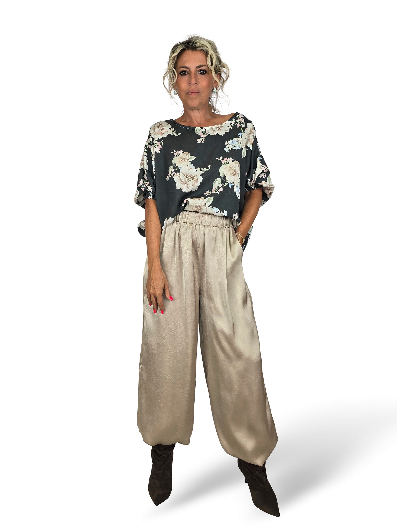 Bluse aus Tencel mit Blumenmuster