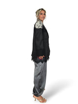 Blazer in pizzo floccato a motivi floreali