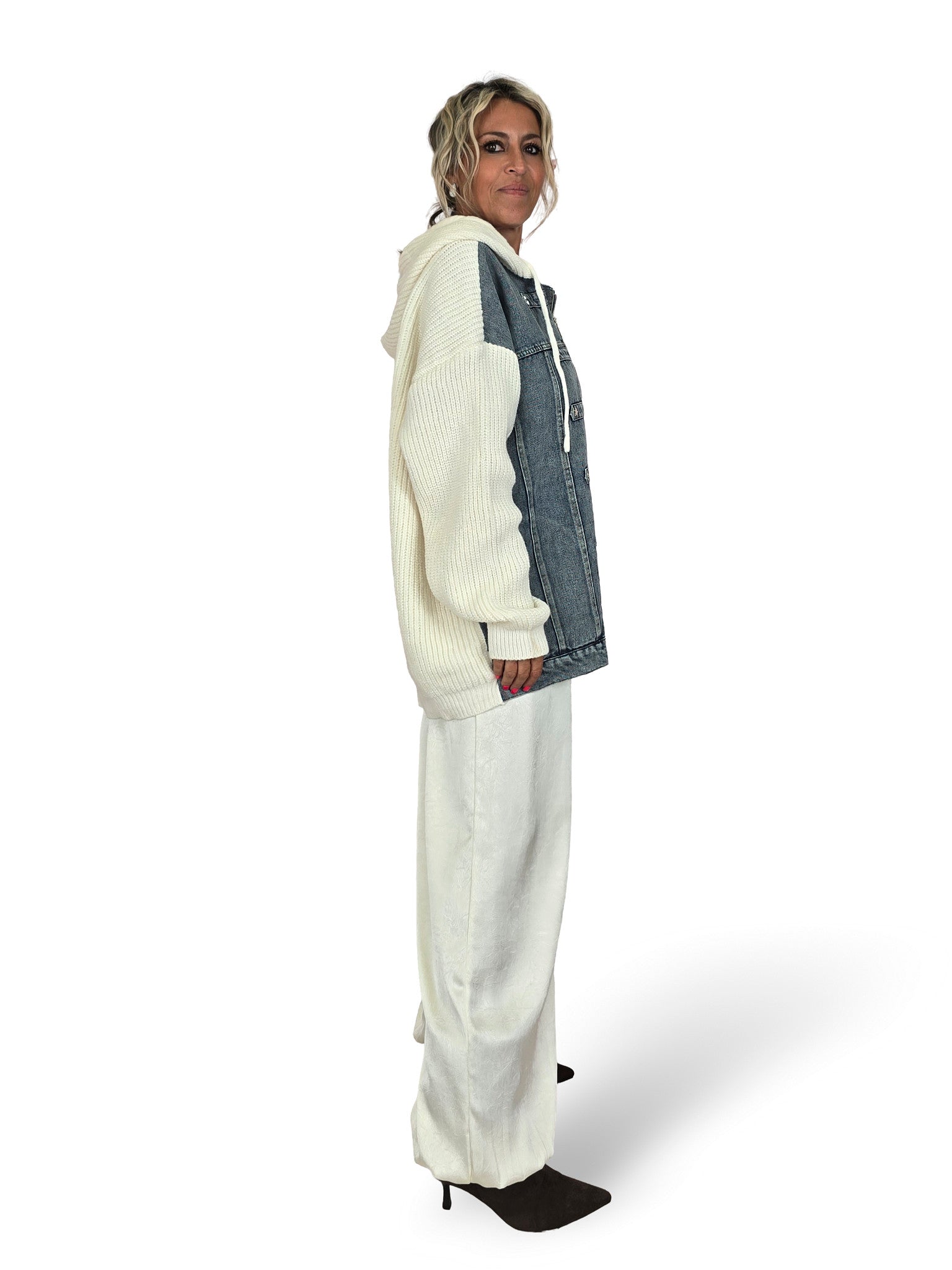 GIACCA IN JEANS COMBINATA CON STELLA