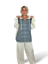 GIACCA IN JEANS COMBINATA CON STELLA
