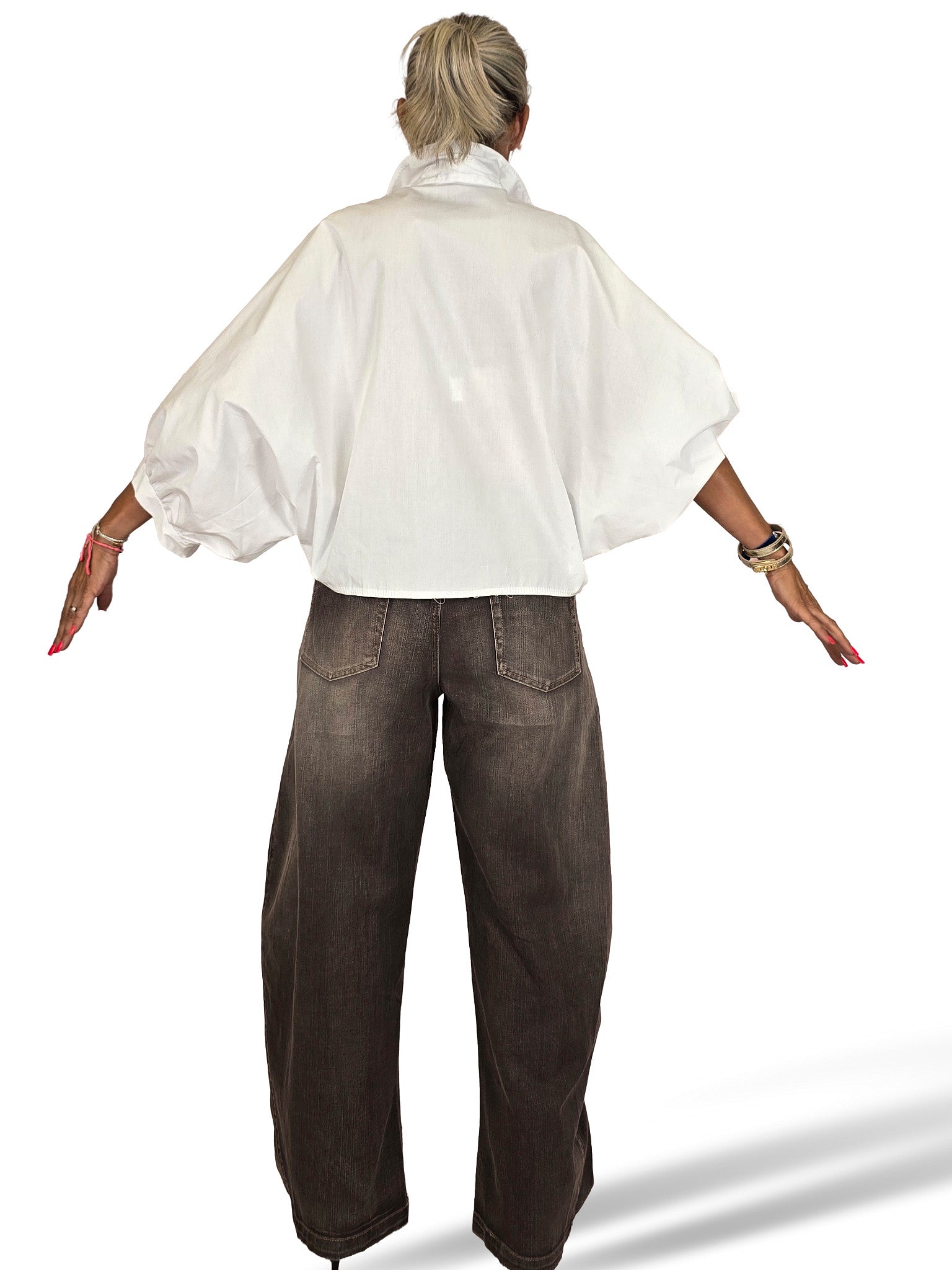 JEANS BALLON PLIEGUES