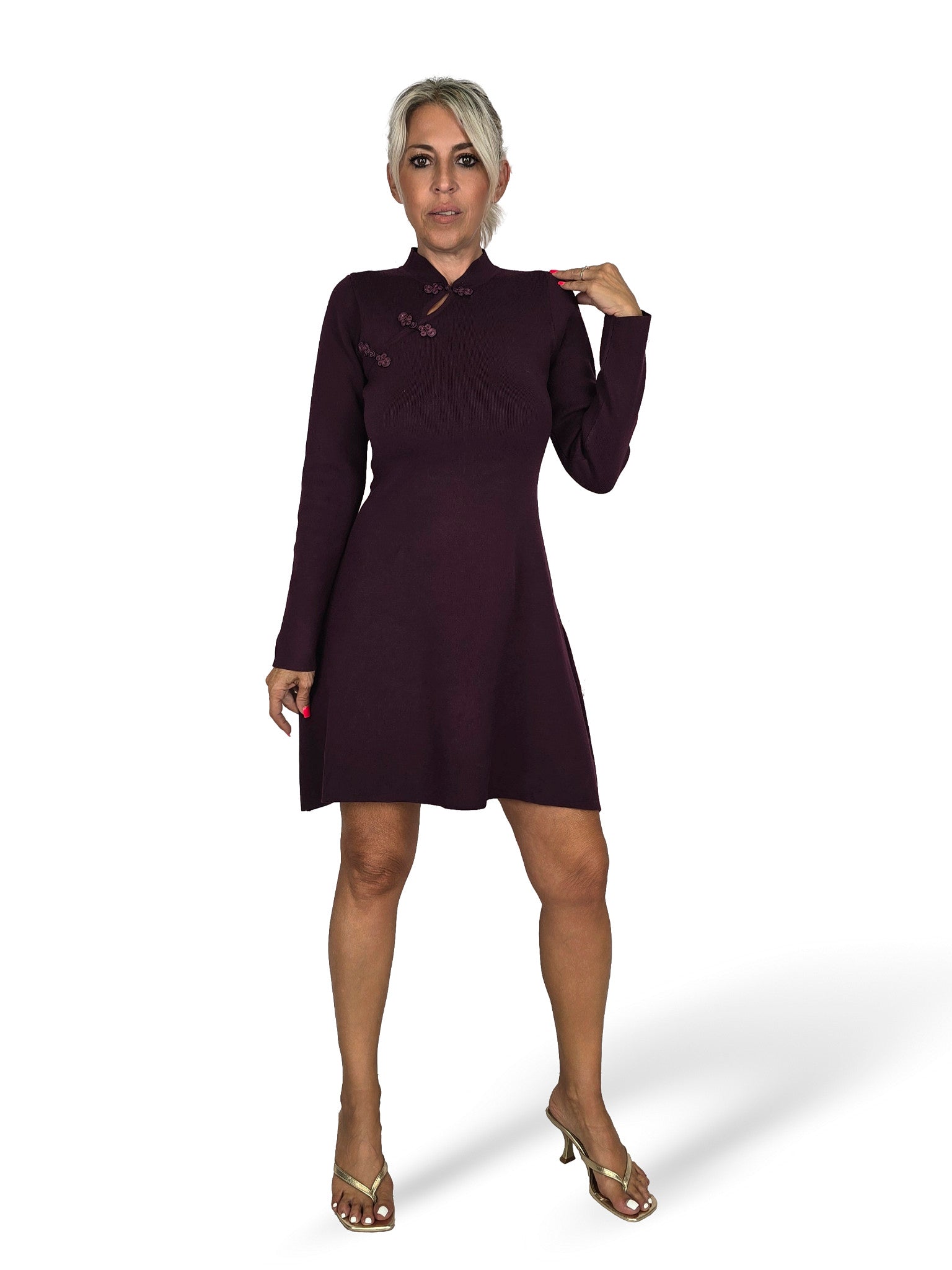 VESTIDO CURTO DE MALHA ORIENTAL JOT