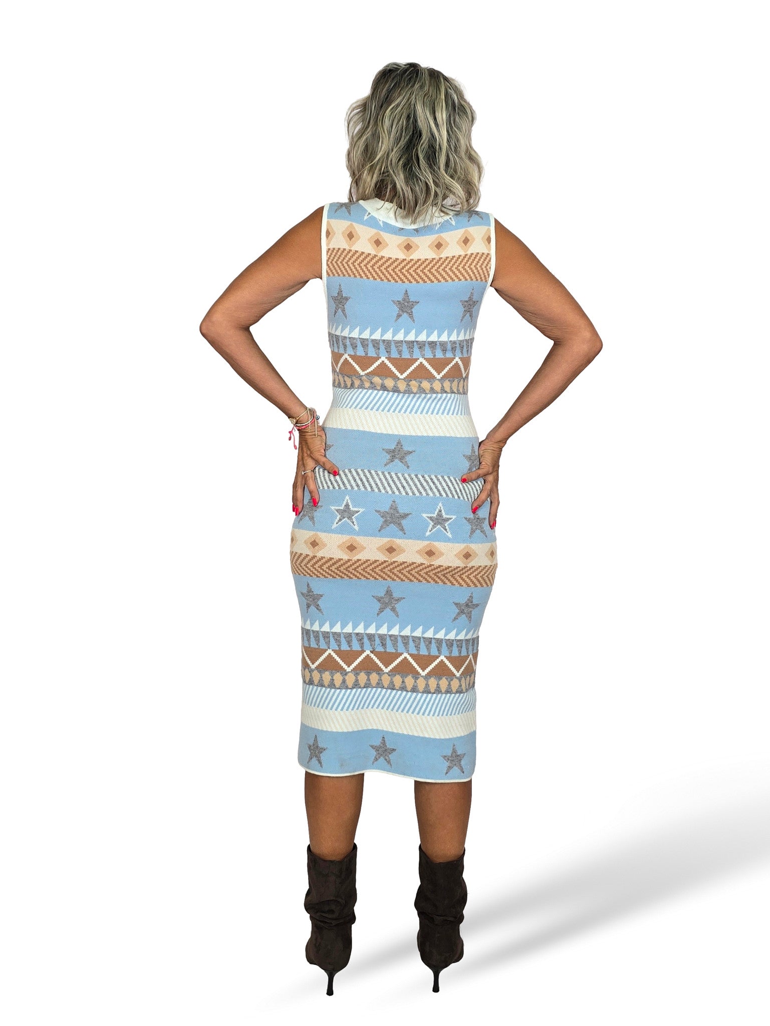 VESTIDO PUNTO ESTRELLAS LENTEJUELAS