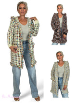 CHAQUETA CAPUCHA PUNTO TWEED