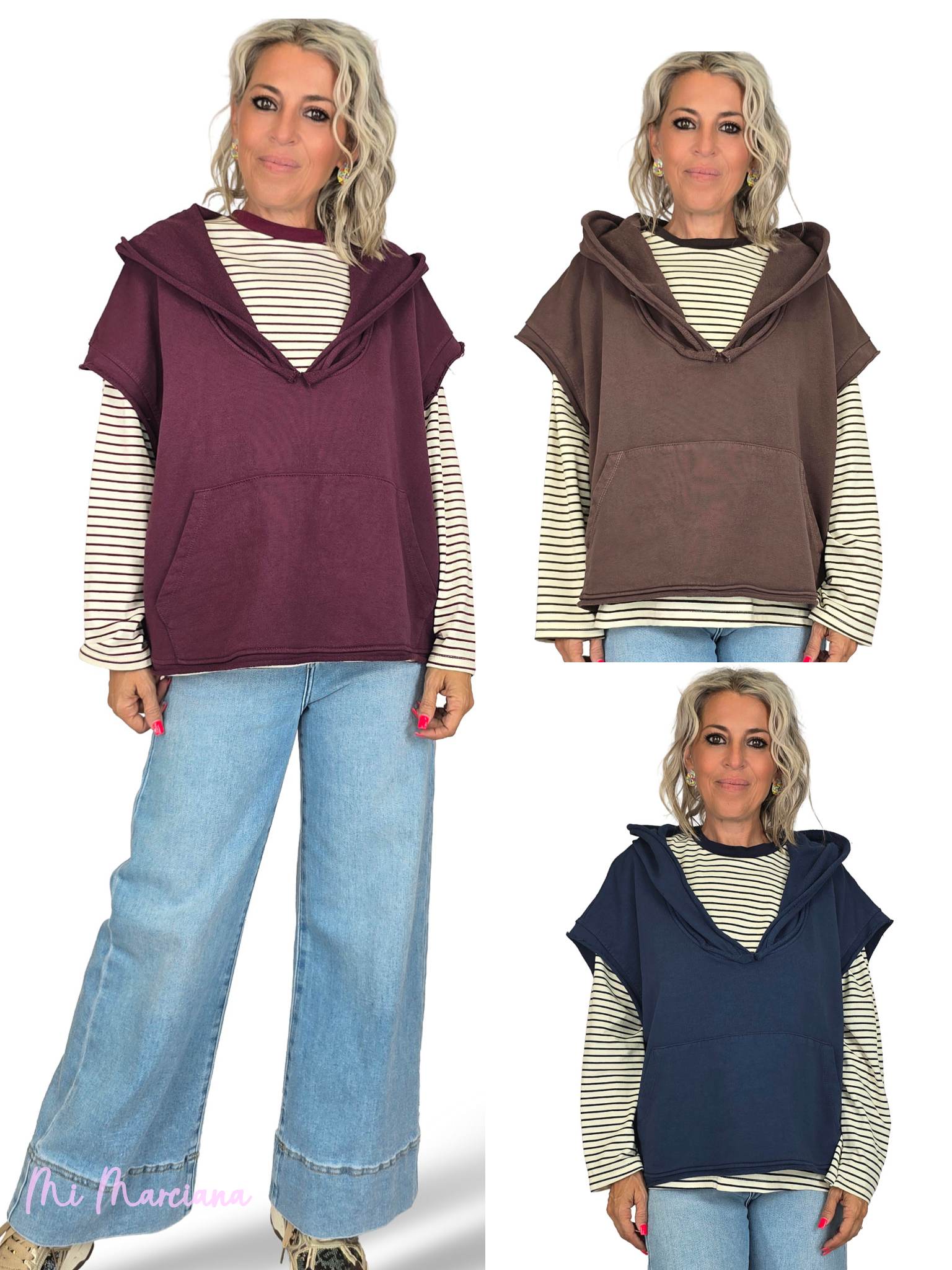 ÜBERGROßES ÄRMELLOSES SWEATSHIRT