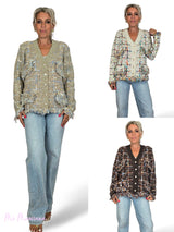 CHAQUETA PUNTO TWEED BOTONES