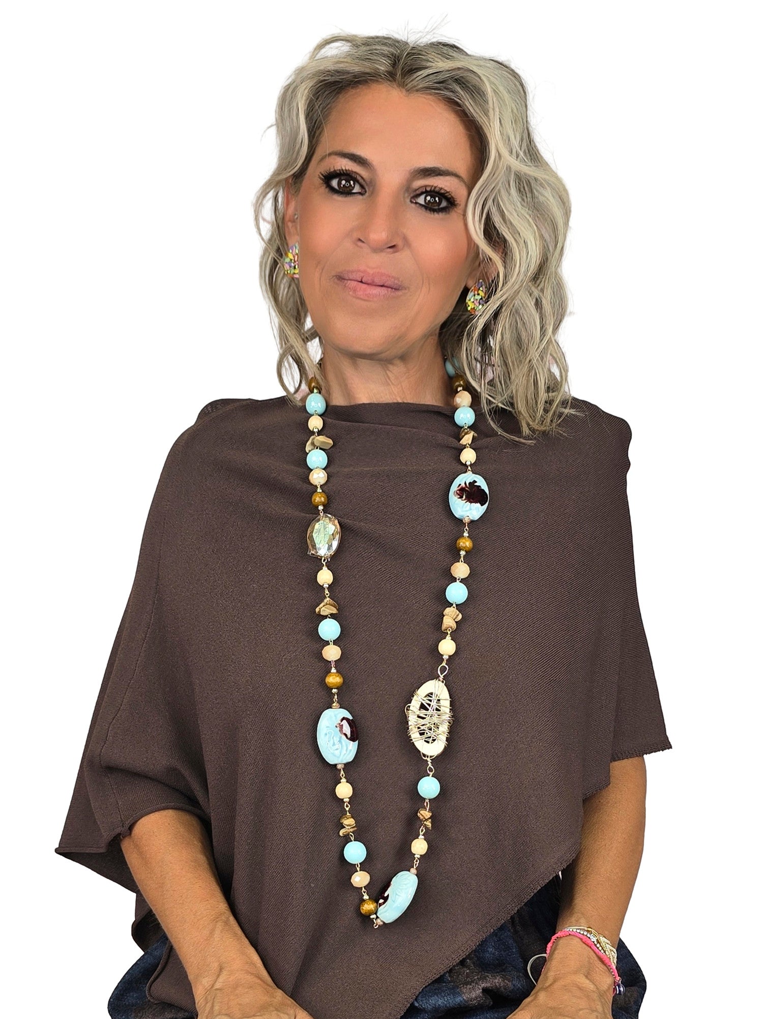 COLLAR ARTESANAL DE CADENA Y CUENTAS