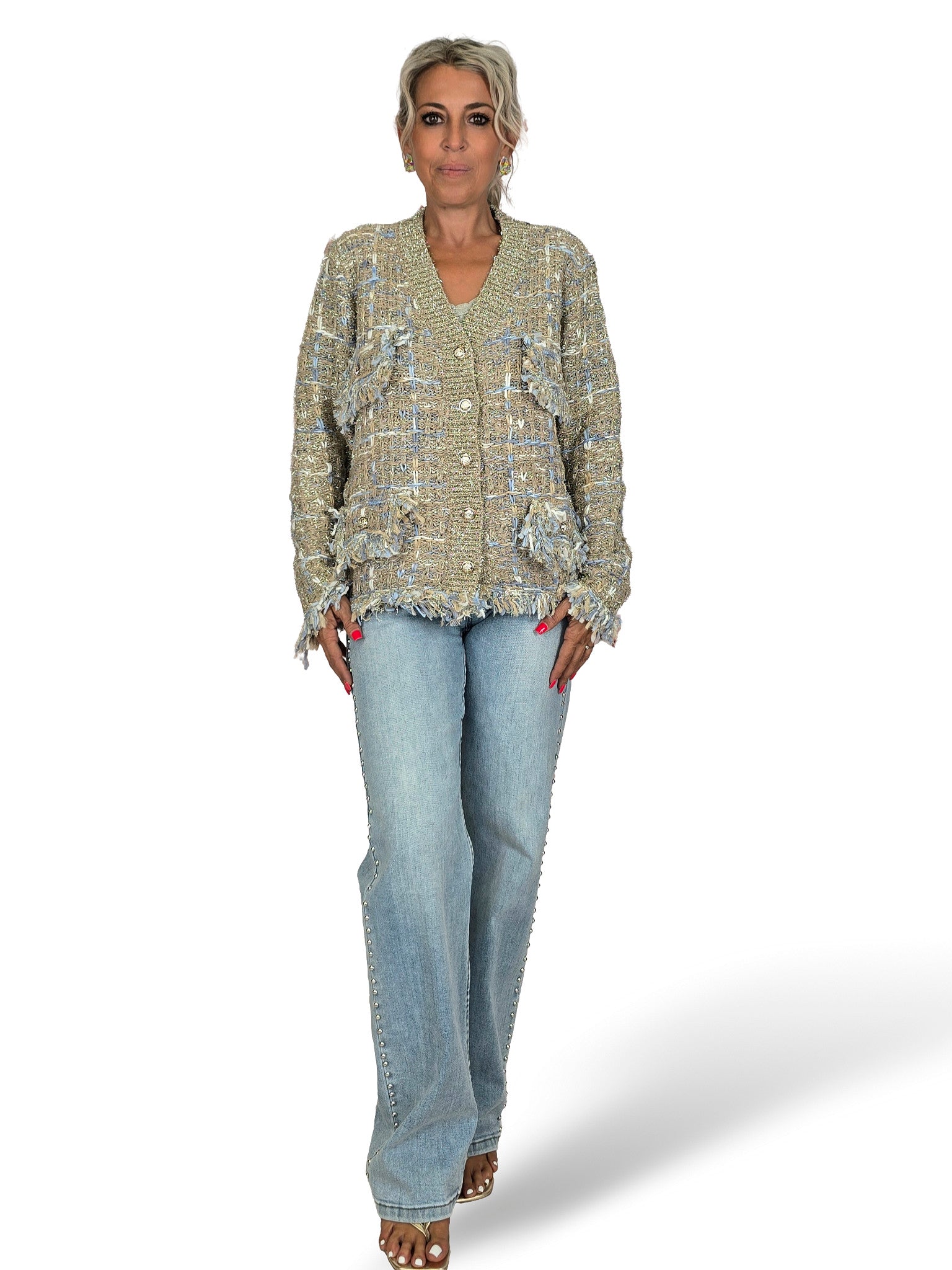 CHAQUETA PUNTO TWEED BOTONES