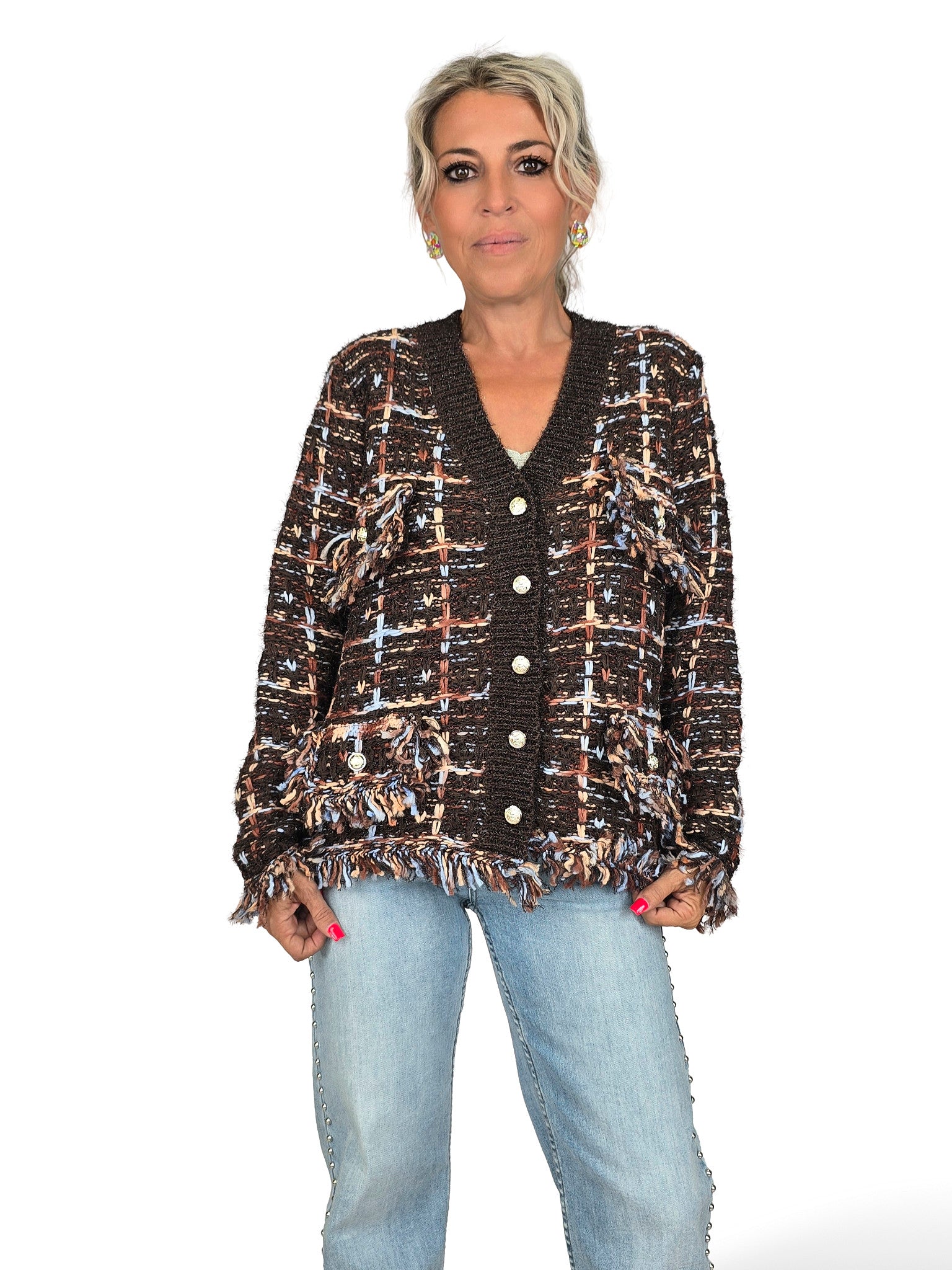 CHAQUETA PUNTO TWEED BOTONES