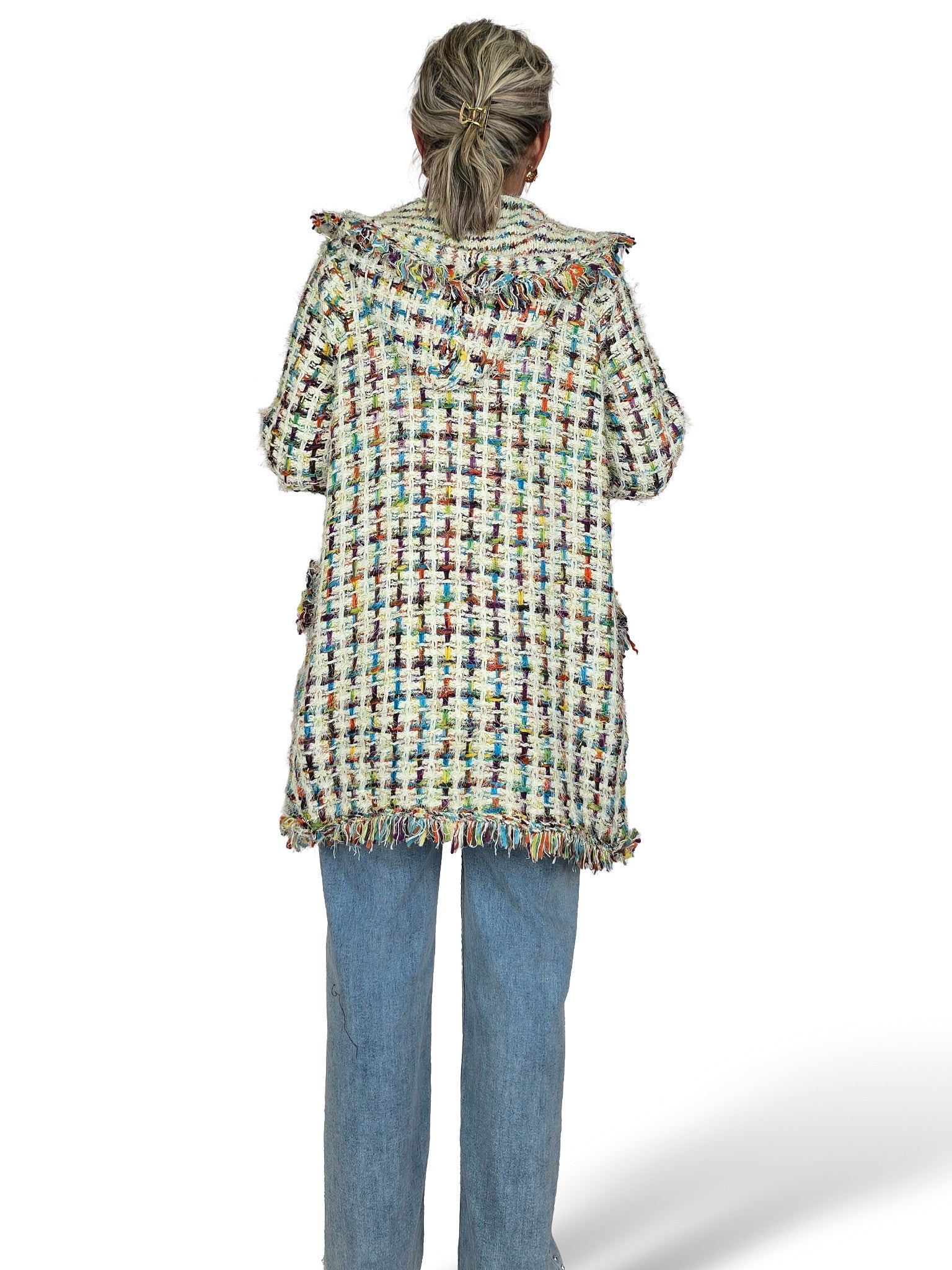 CHAQUETA CAPUCHA PUNTO TWEED