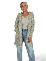 CHAQUETA CAPUCHA PUNTO TWEED