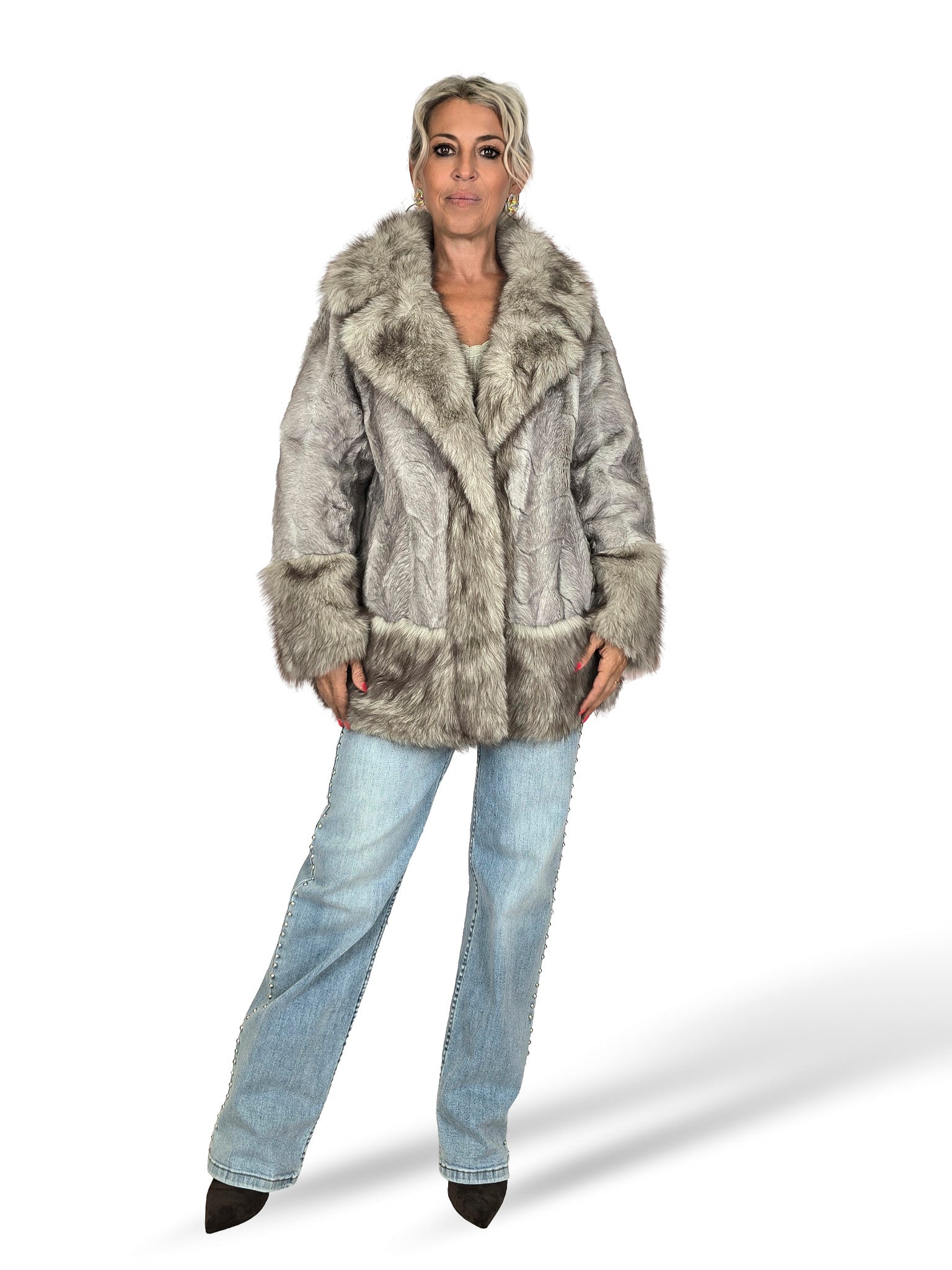 CHAQUETÓN SOLAPA BAJO PELO