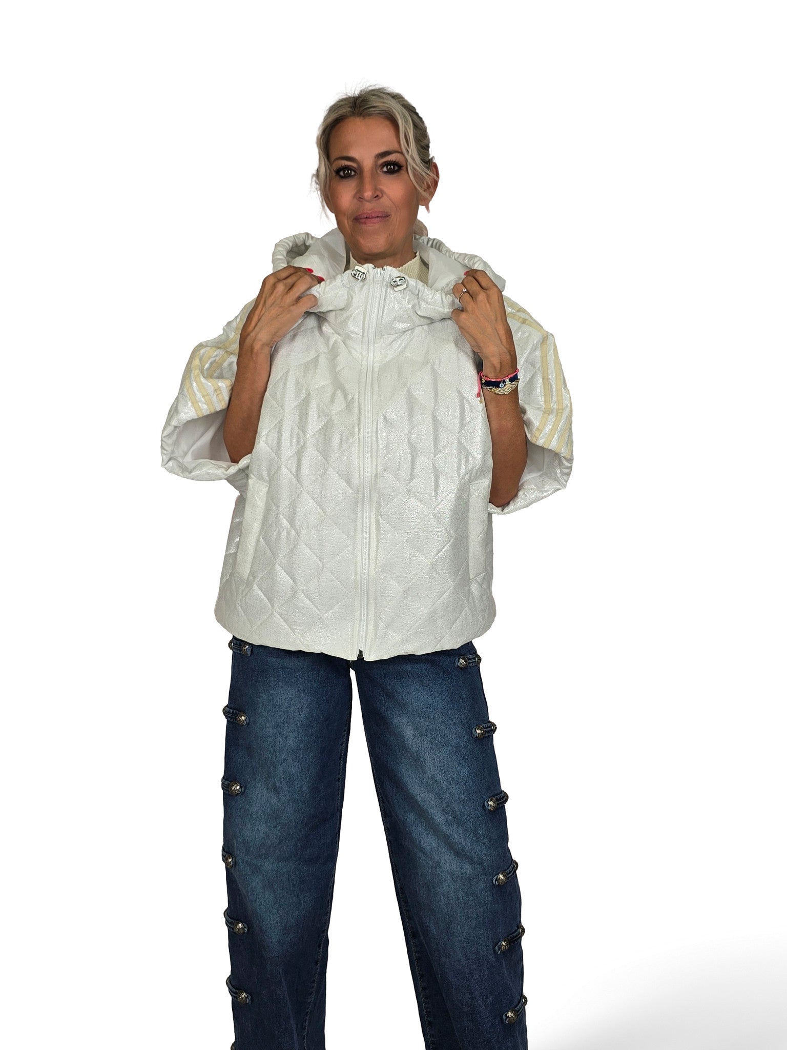 Gepolsterter Kimono von JOT in Metallic-Optik