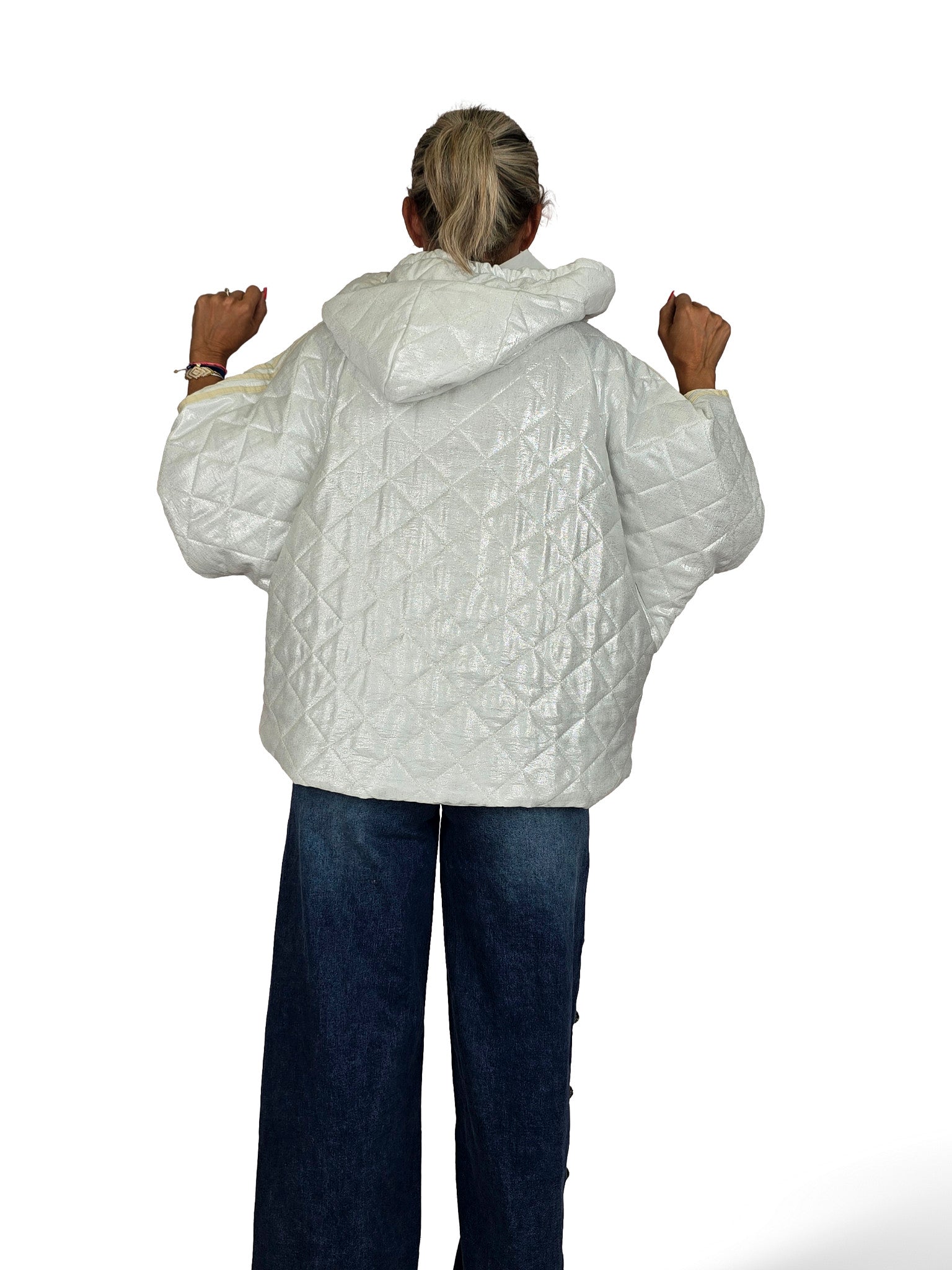 Gepolsterter Kimono von JOT in Metallic-Optik