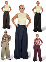 PANTALONE FLUIDO A PALAZZO CON FIOCCO