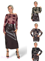TOP DE TUL FLOCADO FLORES