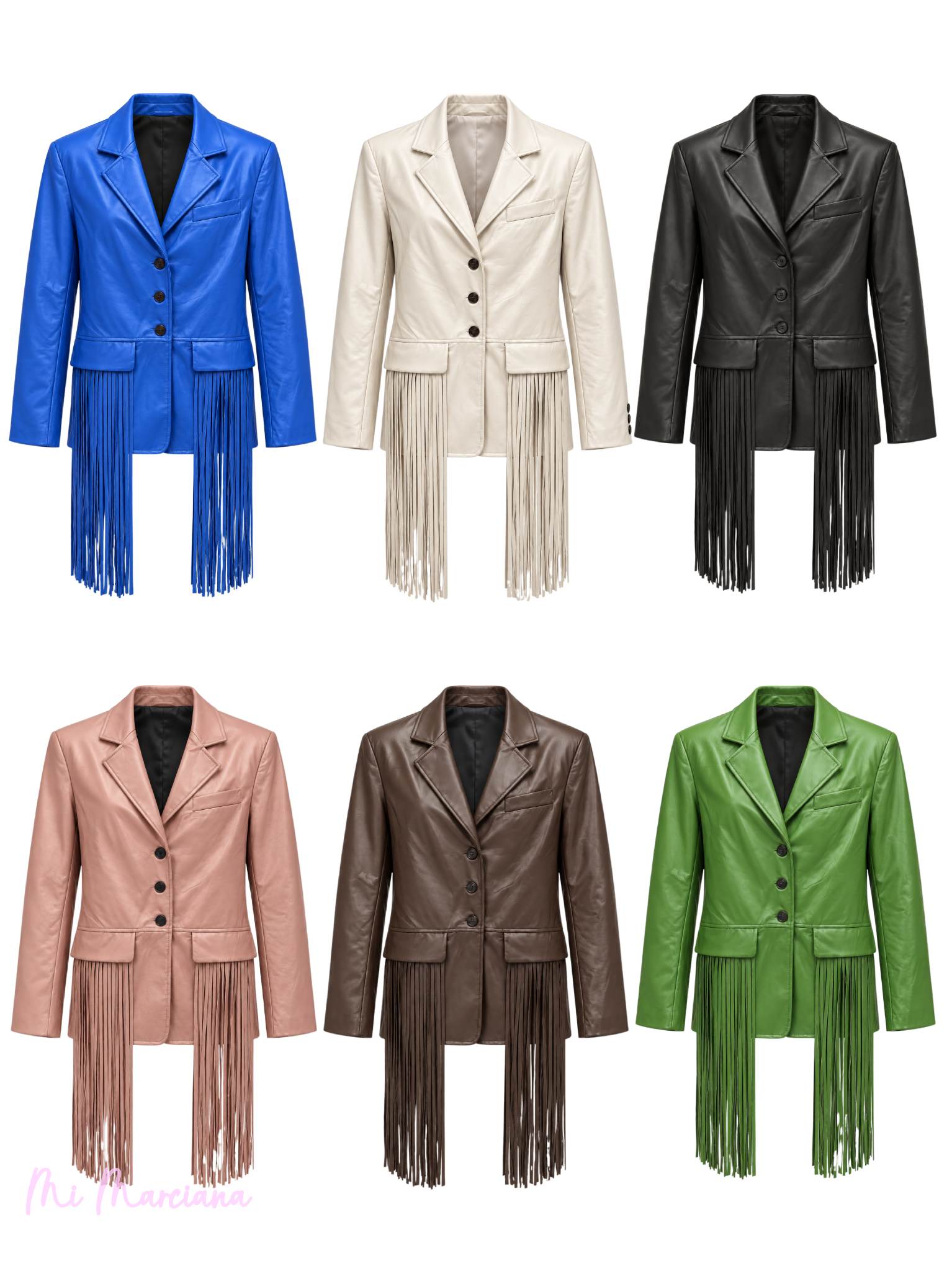 PIDELO POR PRIVADO BLAZER DE ECOPIEL CON FLECOS DESMONTABLES