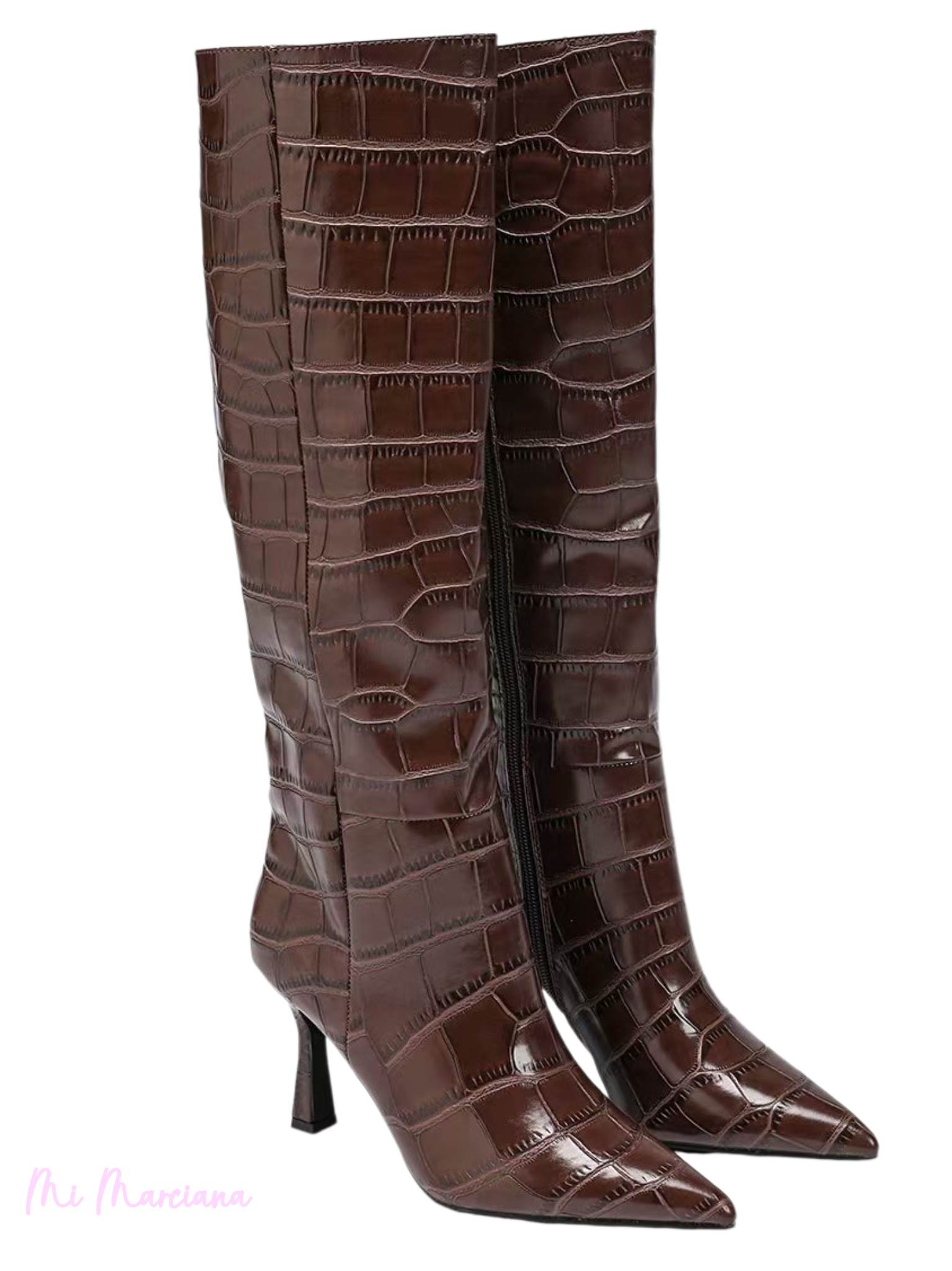 STIEFEL AUS KROKODIL-ÖKO-LEDER