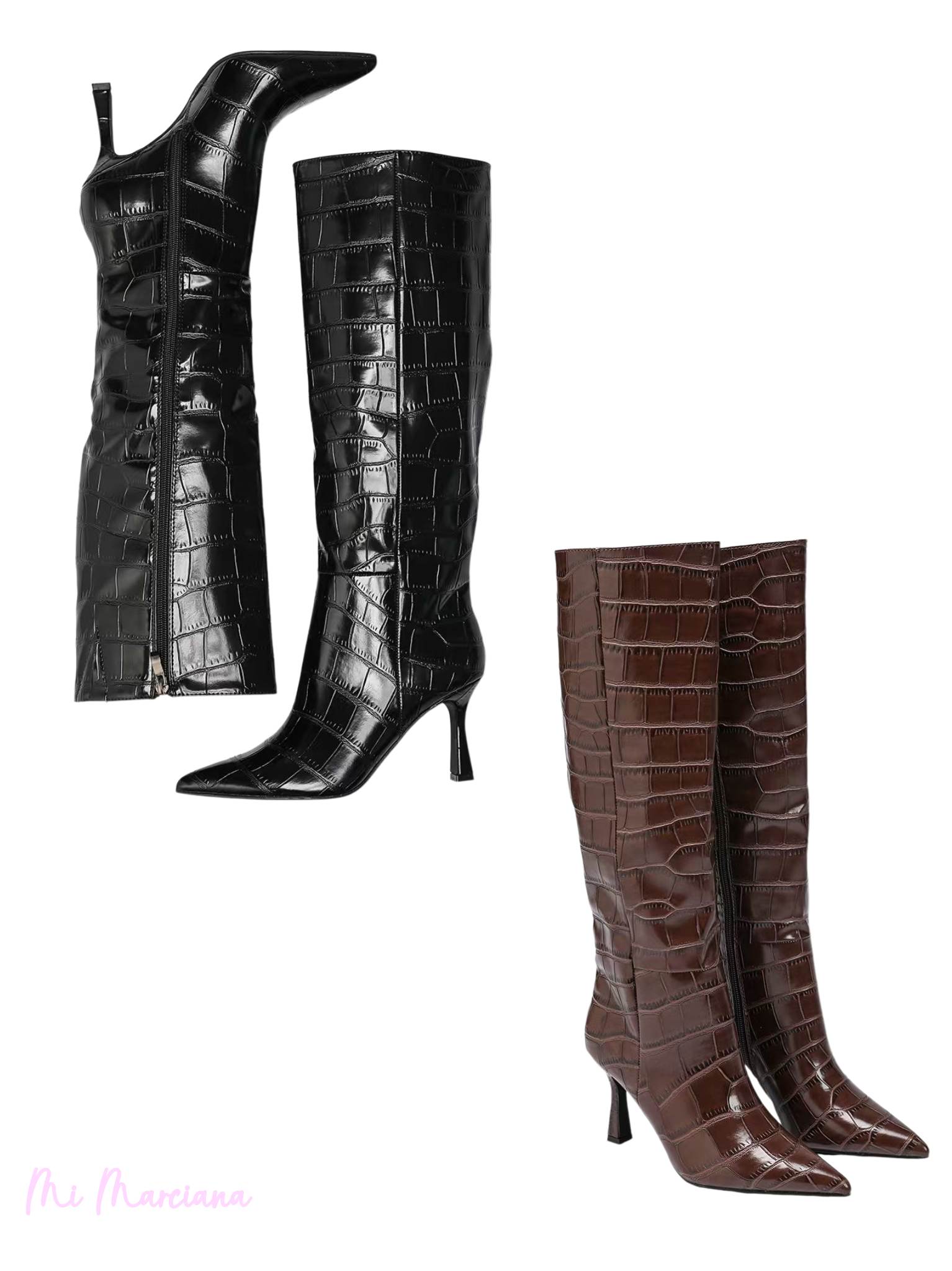 STIEFEL AUS KROKODIL-ÖKO-LEDER