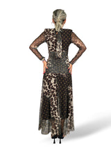 VESTIDO TUL DRAPEADO ANIMAL PRINT LUNARES