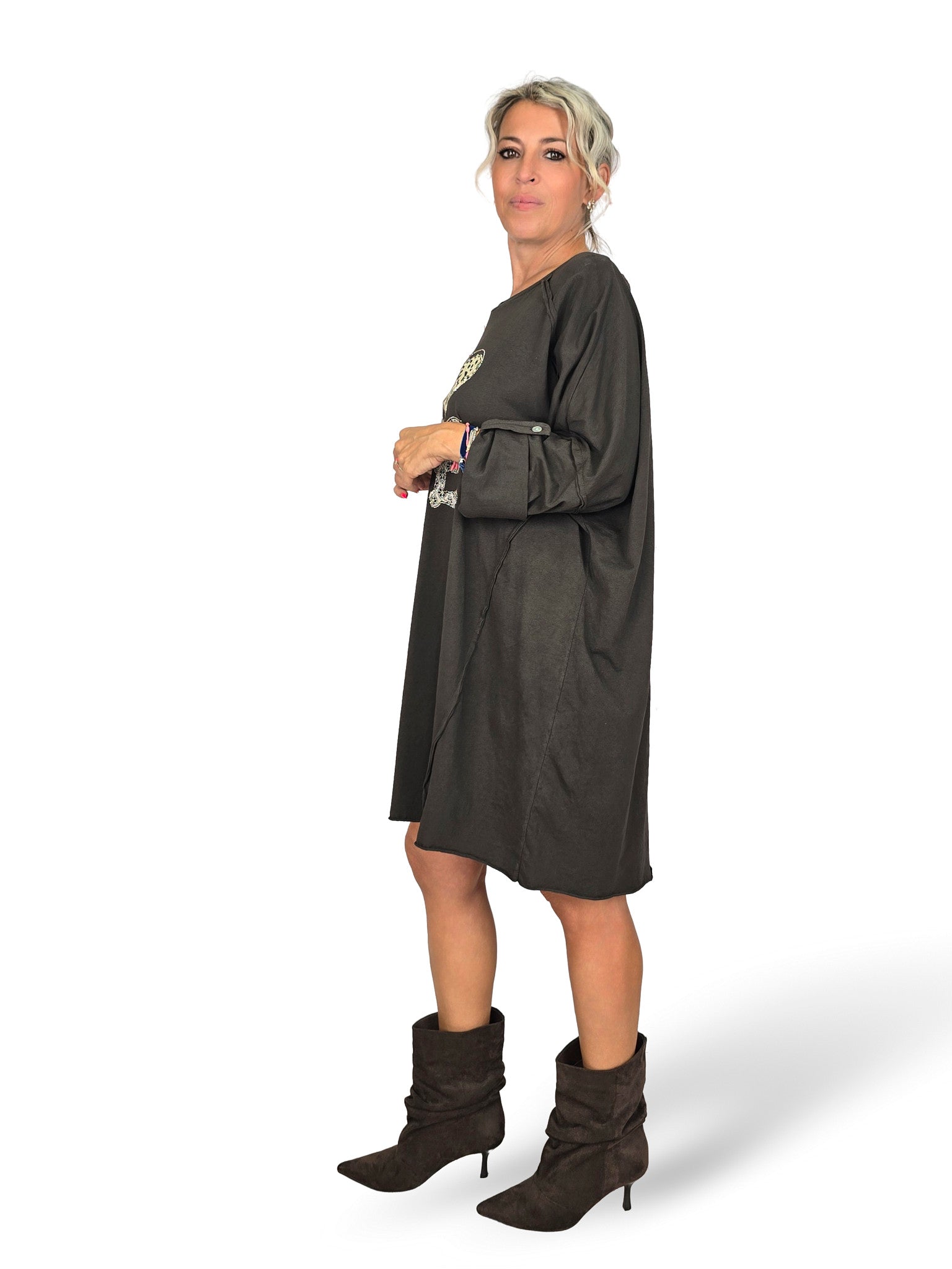 MAXI DRESS/SWEATSHIRT ANIMAL PRINT LOVE