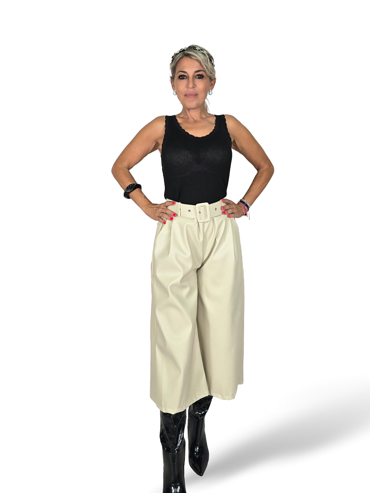 PANTALON CAPRI POLIPIEL