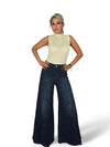 JEANS ANIMAL PRINT PALAZZO AZUL