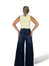 JEANS ANIMAL PRINT PALAZZO AZUL