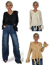 CAMISETA VOLANTES ESCOTE PICO JOT